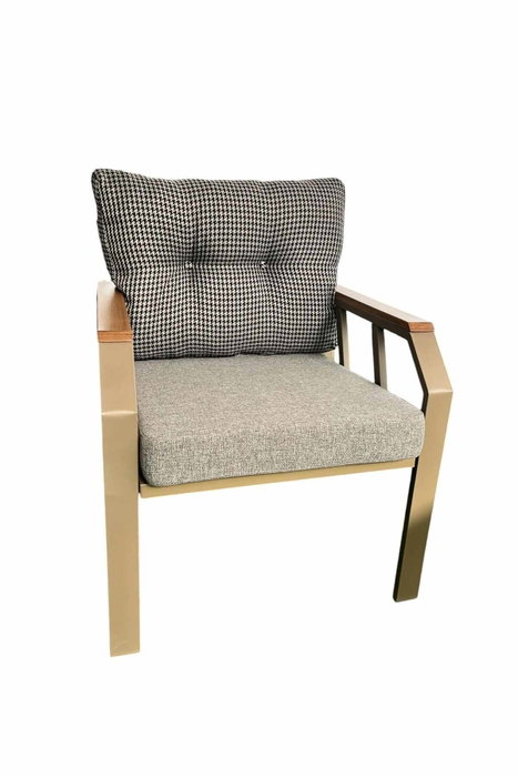 Hanah Home Nergiz 2+1+1 Dogtooth Negro, Blanco y Dorado